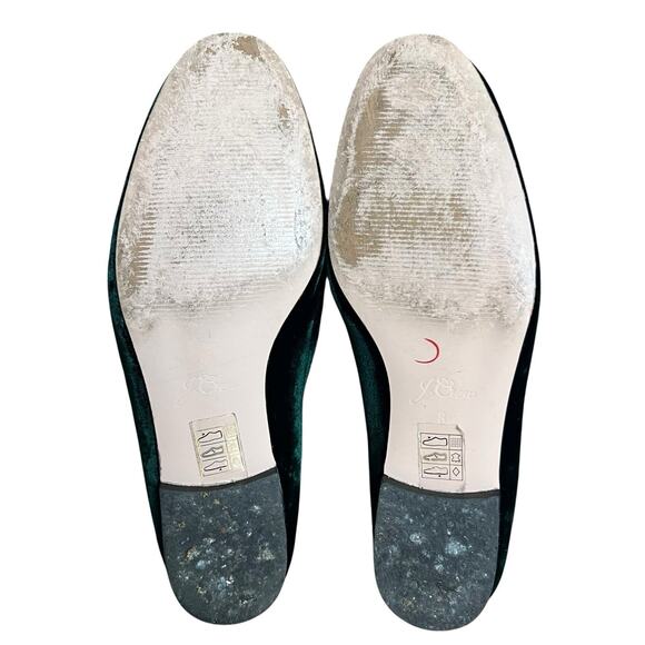 J Crew Green Cecile Smoking Velvet Slipper Loafers Size 8 - Picture 11 of 12
